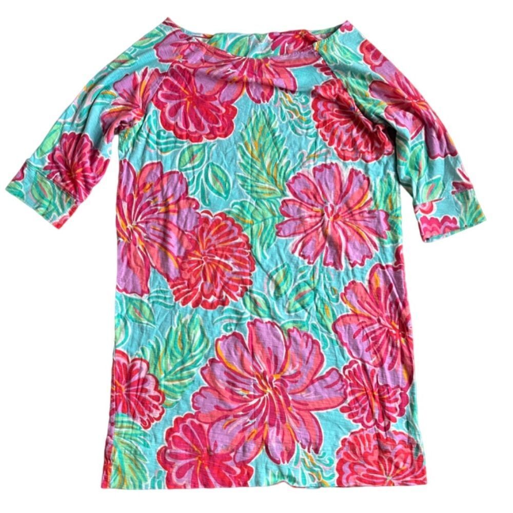 Lilly Pulitzer Floral Dress in Pink and Green